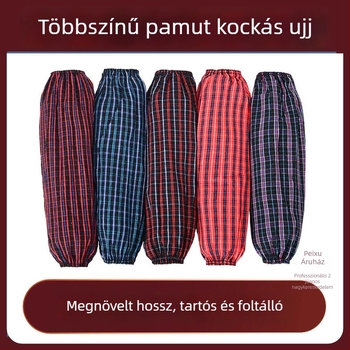 Pamut kockás konyhai ujjvédők, olajálló és porálló, uniszex, háztartási használatra