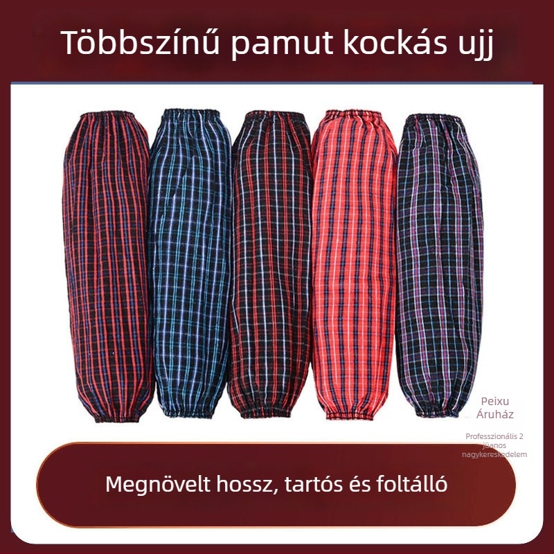 Pamut kockás konyhai ujjvédők, olajálló és porálló, uniszex, háztartási használatra