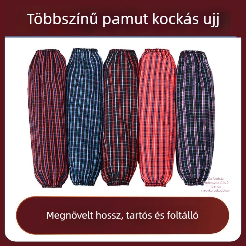 Pamut kockás konyhai ujjvédők, olajálló és porálló, uniszex, háztartási használatra