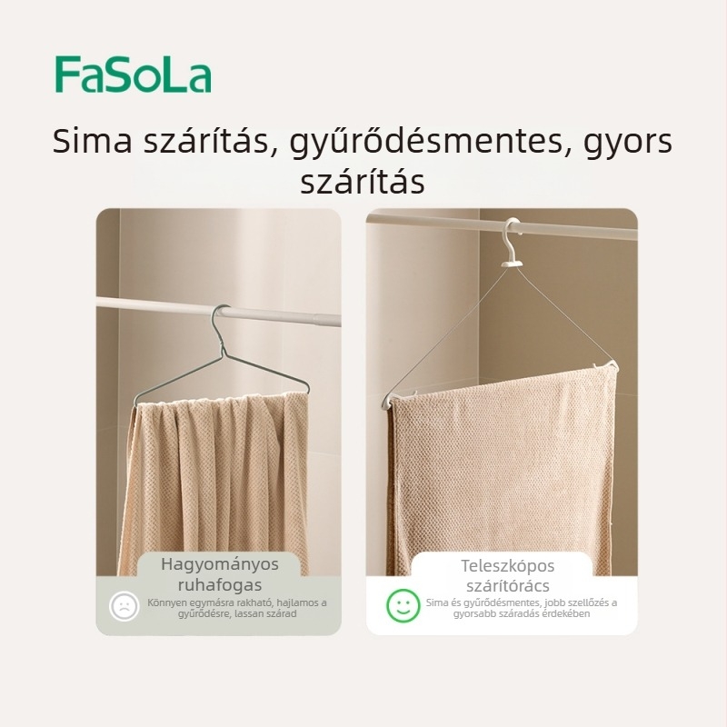 Kinyúló ruhaszárító otthoni használatra, szélálló, 201-es rozsdamentes acél és ABS anyagból, ruhákhoz, lepedőkhöz és törölközőkhöz