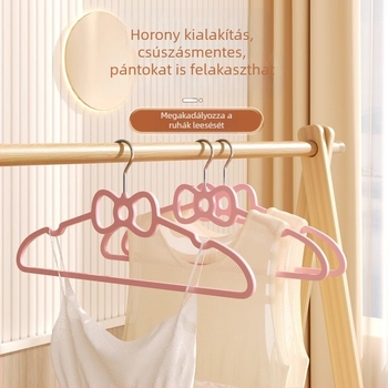Rózsaszín szív alakú műanyag vállfa - csúszásmentes, ingekhez, nadrágokhoz és nyakkendőkhöz
