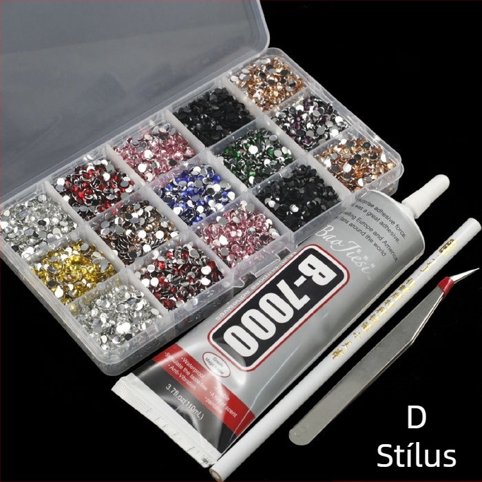 Manikűr rhinestone DIY anyagkészlet telefontokhoz, hajcsatokhoz és fejdísz díszítő elemekkel