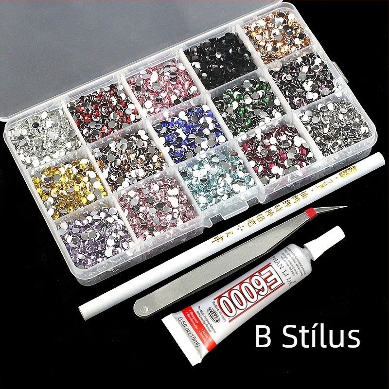 Manikűr rhinestone DIY anyagkészlet telefontokhoz, hajcsatokhoz és fejdísz díszítő elemekkel