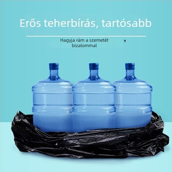 Nagy vastag fekete szemeteszsákok sík szájjal, HDPE, egyszer használatos, ingatlan-karbantartás és vendéglátás céljára, nagy tételben