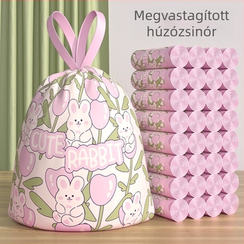Zsinóros szemeteszsákok háztartási használatra, hordozható, vastagított, nagy méretű konyhai zsákok kollégiumokhoz