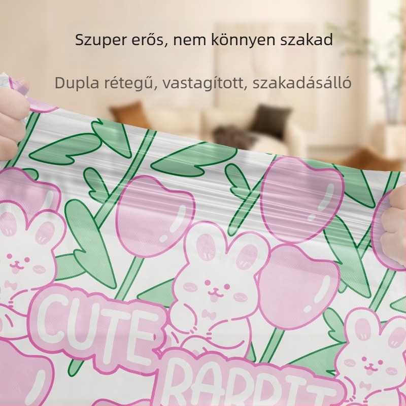 Zsinóros szemeteszsákok háztartási használatra, hordozható, vastagított, nagy méretű konyhai zsákok kollégiumokhoz