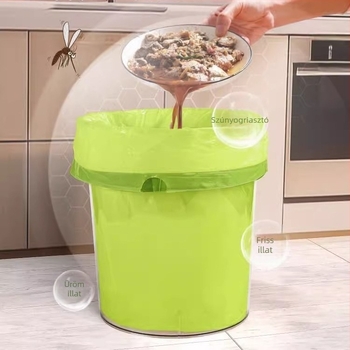 Mugwort háztartási szemeteszsákok kötős dizájnnal, konyhai használatra, megerősített, közepes és nagy méret, szakadásmentes, extra vastag tisztító zacskók