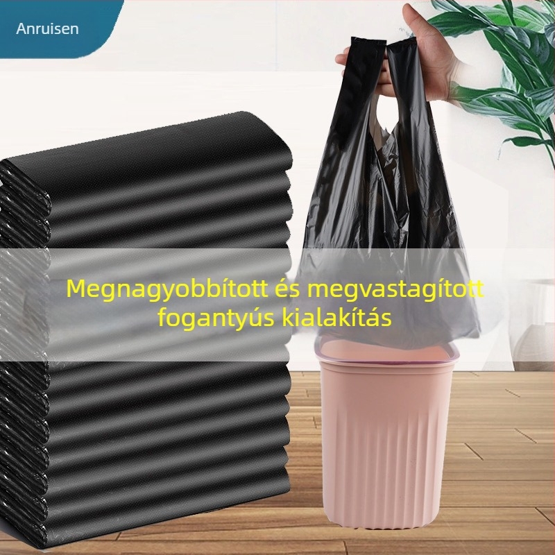 100 db nagy és vastag szemeteszsák, fogantyúval, háztartási használatra