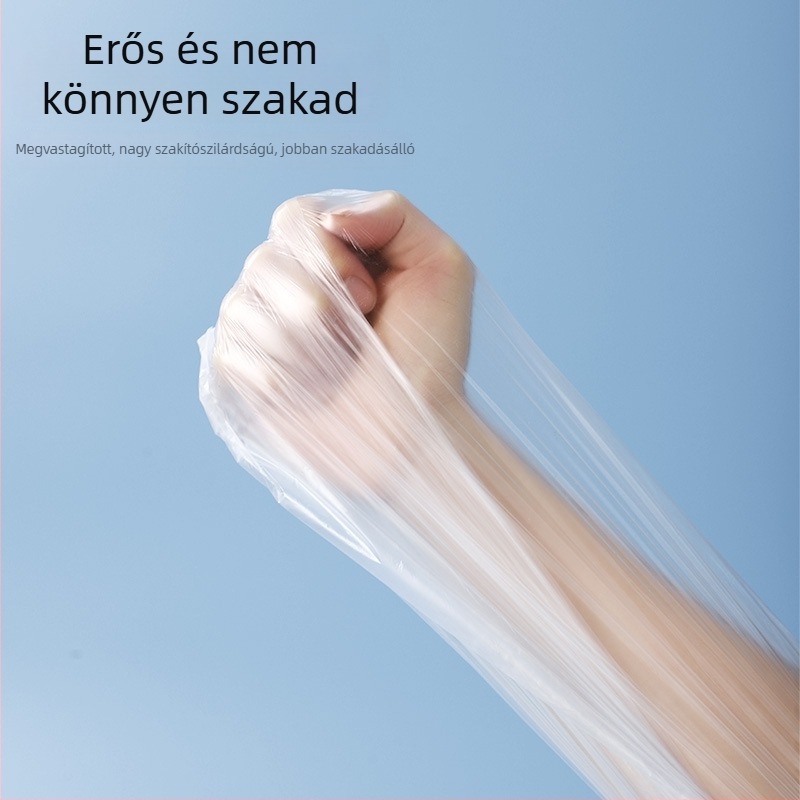Fehér, átlátszó, lapos szájú egyszer használatos szemeteszsákok, extra vastagok, otthonra, irodába és hotelbe
