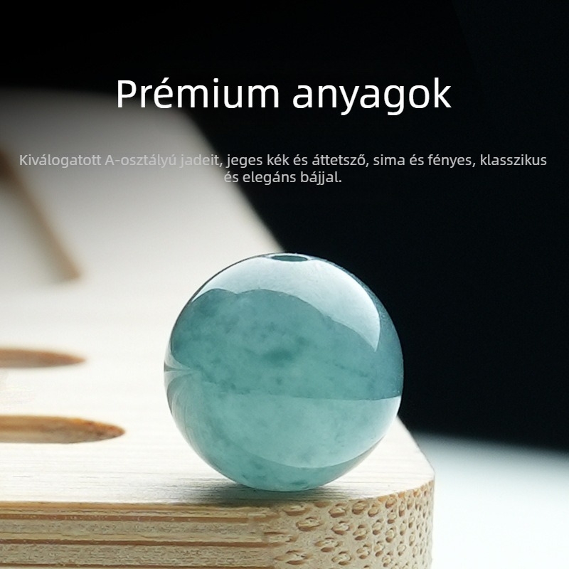 6 mm kék víz jade gyöngyök, DIY ékszerkészítéshez, jéghatású jade gyöngyök virágos mintával karkötőkhöz