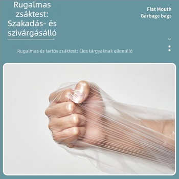 Vastagított, egyszer használatos műanyag szemeteszsákok sík szájjal és perforált nyílással, konyha, otthon és fürdőszoba számára