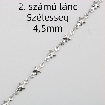 Rozsdamentes acél karkötő szív alakú, ötágú csillaggal és kör gyöngyökkel; DIY repülőgép-stílusú nyaklánc búza motívummal – félkész