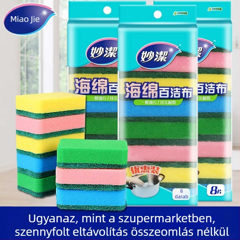 Miaojie konyhai mosogatószivacs edények és tálak tisztítására, olajfoltok nem tapadnak, eltávolítja a foltokat