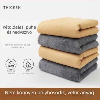 Kétszínű varázskendő üvegtisztításhoz, vízfoltok nélkül, nedvszívó, szálkamentes, vastagabb konyhai mosókendő velúr textúrával