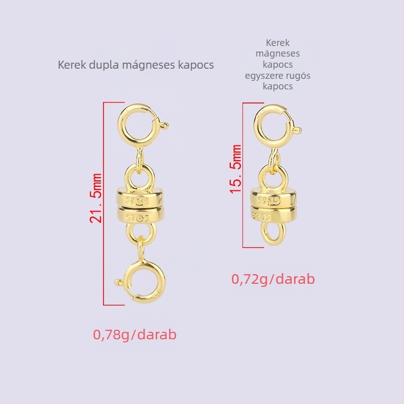Ting Xiangkai S925 ezüsthengeres mágneszár karkötőhöz és nyaklánchoz – DIY ékszer kellékek