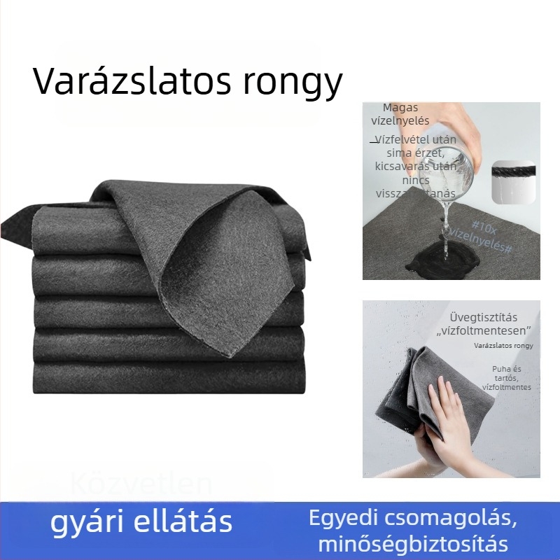 Varázs rongy üvegtisztításhoz, vastagabb, kétoldalas ablaktisztító kendő háztartási és konyhai használatra, nedvszívó, szöszmentes