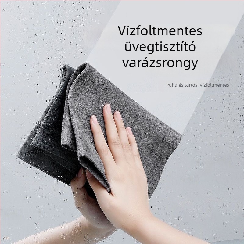 Varázs rongy üvegtisztításhoz, vastagabb, kétoldalas ablaktisztító kendő háztartási és konyhai használatra, nedvszívó, szöszmentes
