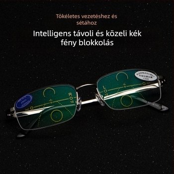 Férfi olvasószemüveg HD progresszív lencsékkel, kékfény elleni védelemmel, presbiópiára