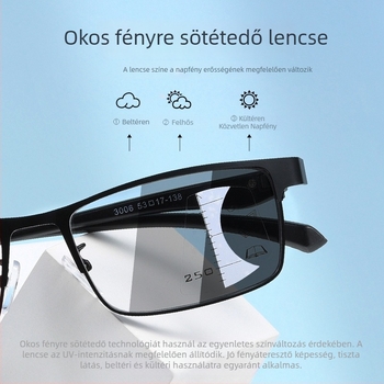 Fényérzékelő színváltós presbyop szemüveg közeli és távoli olvasáshoz, automatikus zoom, kékfény elleni védelem, progresszív lencsék, 3006b