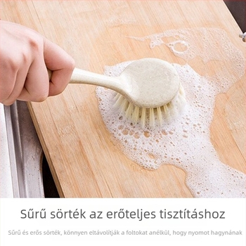 Hosszú nyelű konyhai tisztítóecset edények, serpenyők és tányérok tisztítására, akasztóval