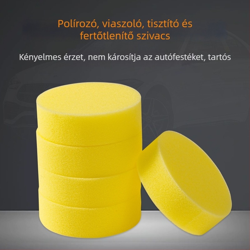 Kör alakú polírozó szivacs autó belső részéhez, bőrkanapé és cipők számára, kompakt négyszögletes tisztító paszta