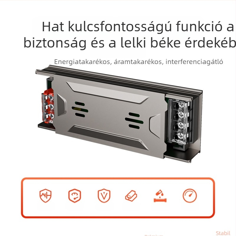 Belső LED lineáris szalaghoz állandó áramú tápegység, 24V, 200W-ig