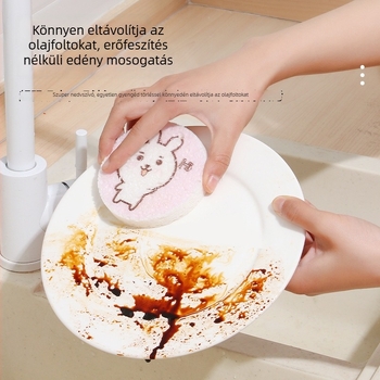 Természetes fa cellulózból és pamutból készült mosogatószivacs – konyhai tisztítóeszköz edényekhez