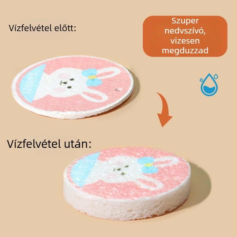 Természetes fa cellulózból és pamutból készült mosogatószivacs – konyhai tisztítóeszköz edényekhez