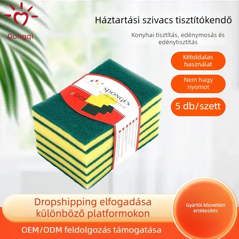 6 darabos konyhai szivacs készlet – sűrű, vastított, karcolásmentes edények mosásához