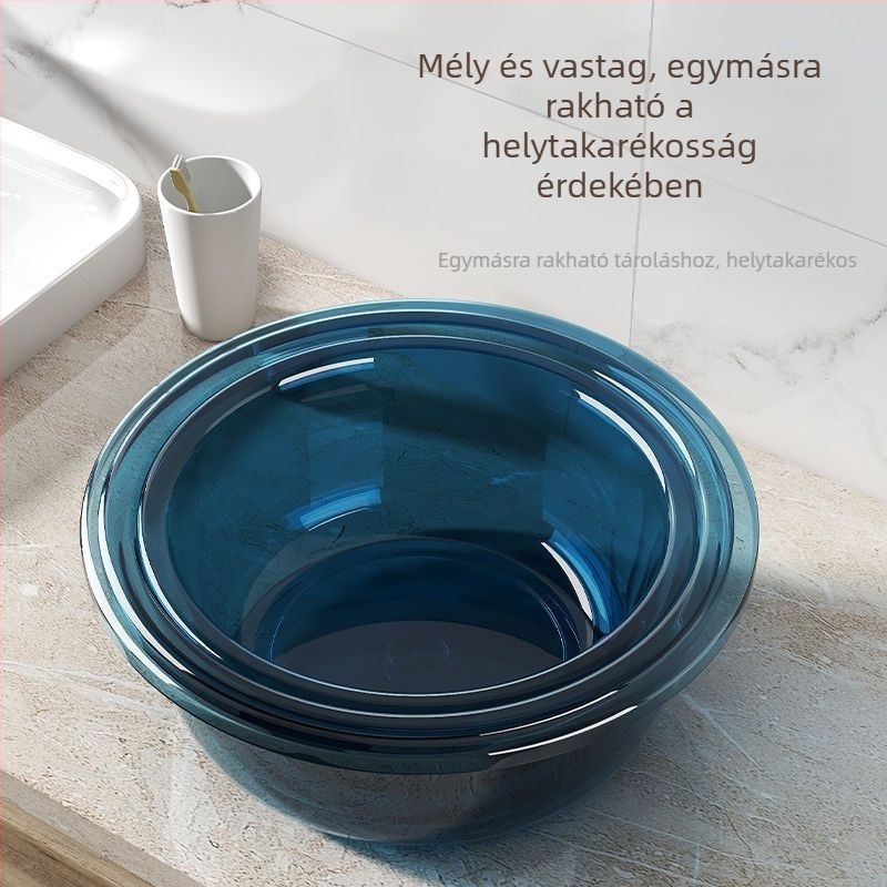 Átlátszó, vastagított műanyag edény, 32 cm, ideális babák fürdetésére, mosás kollégiumban, zöldségek és lábak mosására, háztartási használatra
