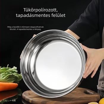 Rozsdamentes acél konyhai mosó- és dagasztótál, nagy kapacitású, vastag aljzattal, többfunkciós edény zöldségek és tészta készítéséhez
