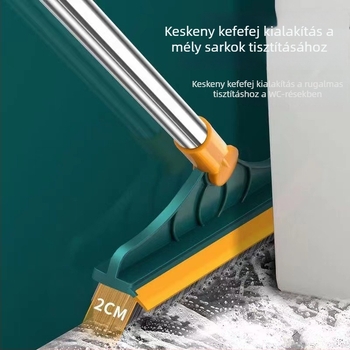 2-az-1-ben fürdőszobai padlókefe hosszú nyéllel, rések tisztítására - alapos tisztítás otthonra