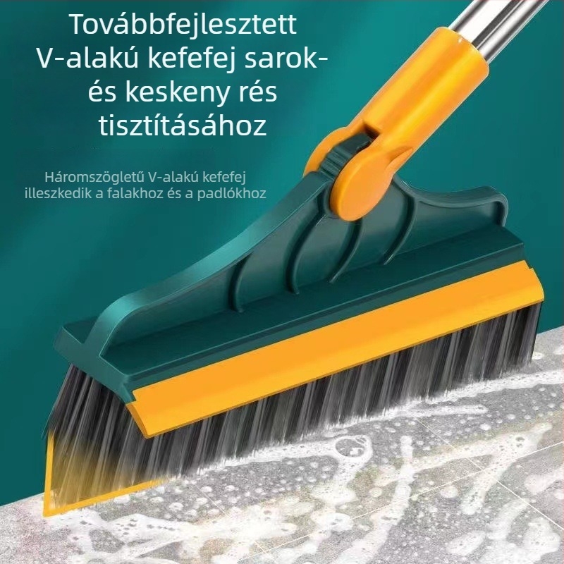 2-az-1-ben fürdőszobai padlókefe hosszú nyéllel, rések tisztítására - alapos tisztítás otthonra