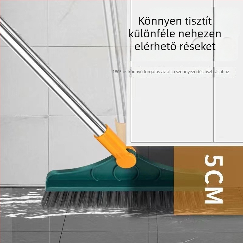 2-az-1-ben fürdőszobai padlókefe hosszú nyéllel, rések tisztítására - alapos tisztítás otthonra