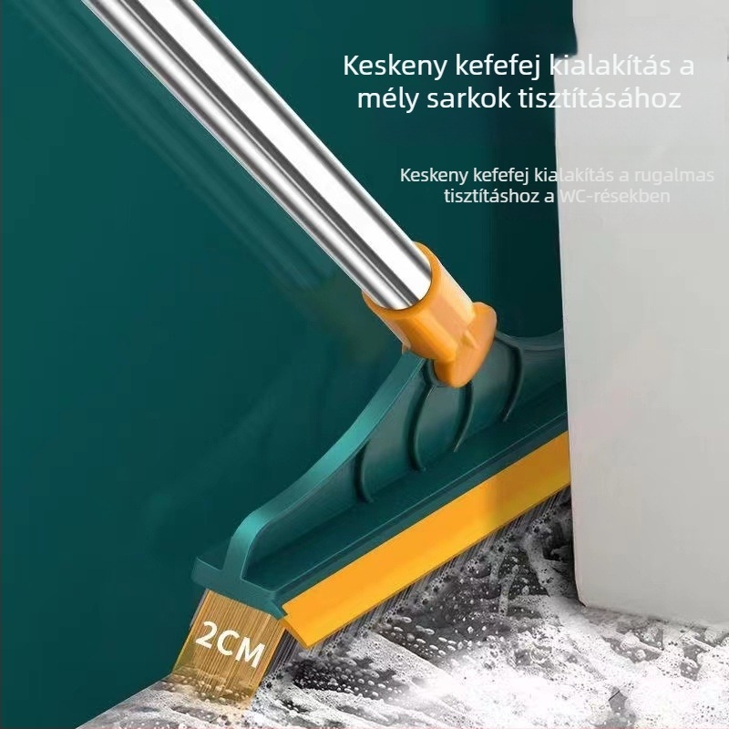 2-az-1-ben fürdőszobai padlókefe hosszú nyéllel, rések tisztítására - alapos tisztítás otthonra