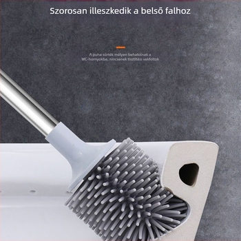 Hosszú nyelű WC-kefe puha sörtékkel a fürdőszoba tisztításához, Q1 puha gumis gömbös kefével