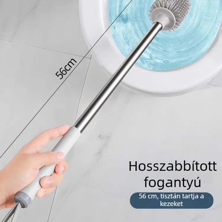 Hosszú nyelű WC-kefe puha sörtékkel a fürdőszoba tisztításához, Q1 puha gumis gömbös kefével