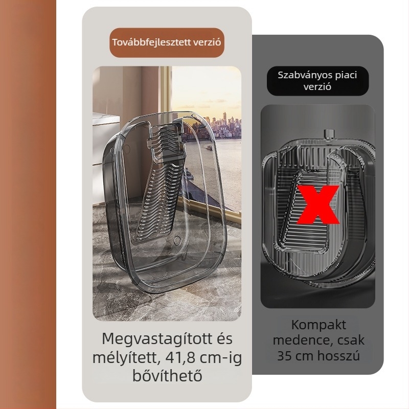 Nagy mosókád beépített mosódeszkával, ruhák és fehérneműk mosására, vastag műanyagból készült