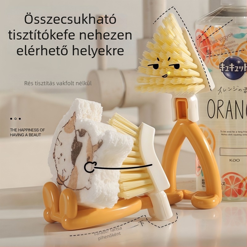 Rész tisztító ecset, háromszög alakú ecset, összecsukható konyhai lefolyókosár, tűzhely és fürdőszoba lefolyó tisztító