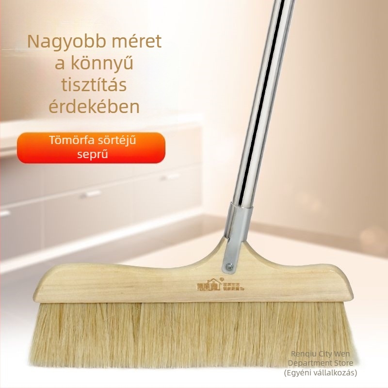 Vaddisznó-sörtés seprű vegyes sörtékkel, háztartási használatra, puha szálú fej a por és szőr eltávolításához