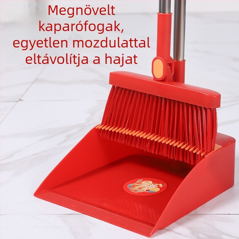 Összecsukható forgó söprű és porlapát készlet – vastított, extralarge fej, puha sörték, nem ragad a hajra