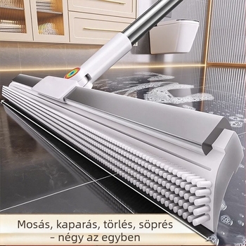 Többfunkciós szilikon seprű otthoni használatra, könnyen használható padlók söprésére, állítható vízkaparó a fürdőszoba padlóihoz