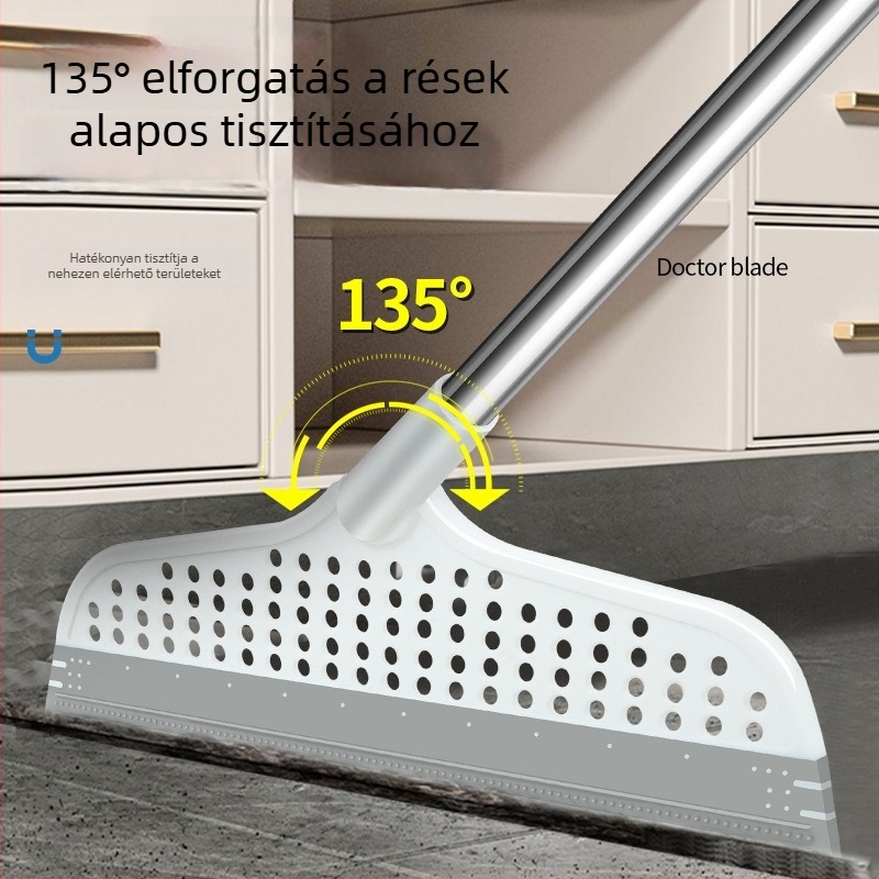 Silikon fürdőszobai padlótisztító seprű, meghosszabbított, többfunkciós mágikus seprű nedves tisztításra