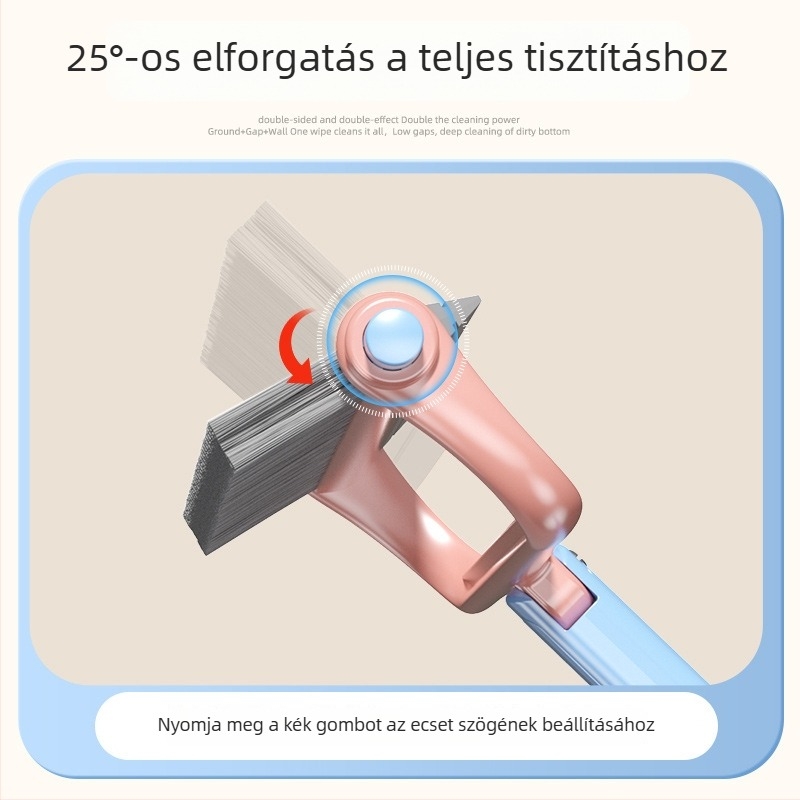 Otthoni és fürdőszobai kettős fejű tisztítóecset — többfunkciós, padló tisztítására, seprésre és víz eltávolításához
