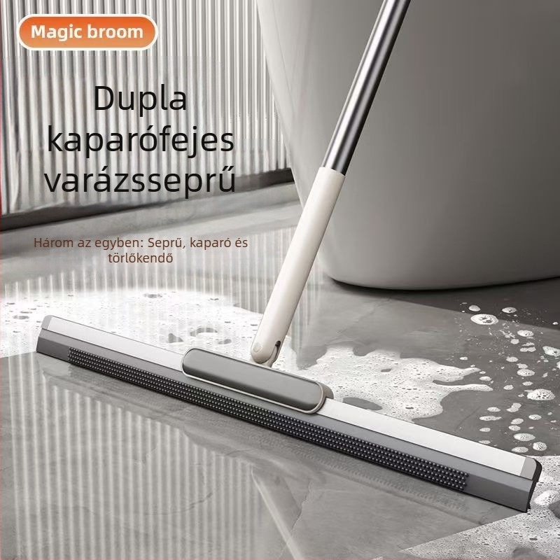 Mágikus seprű otthoni használatra – szilikon WC-padlótörlő, teleszkópos, 2 az 1-ben tisztítóeszköz