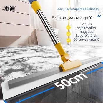 Puha gumiból készült fürdőszobai squeegee és üveg tisztító – többfunkciós víz- és hajseprő eszköz