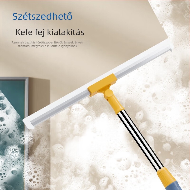 Puha gumiból készült fürdőszobai squeegee és üveg tisztító – többfunkciós víz- és hajseprő eszköz