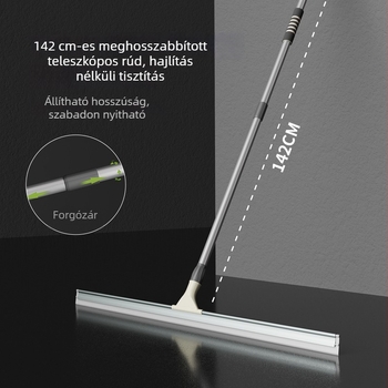 Extra nagy teleszkópos padlókaparó, seprű és gumírozott törlőfej