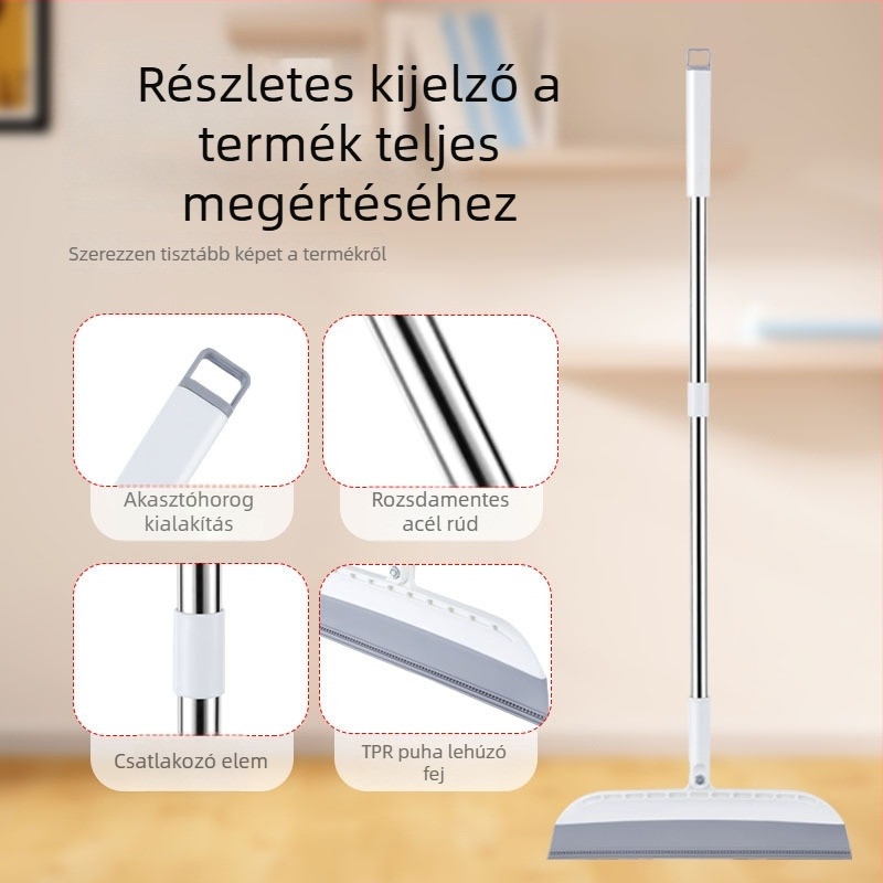 Puha fejű padlókaparó otthoni és fürdőszobai használatra – mop és összecsukható seprű