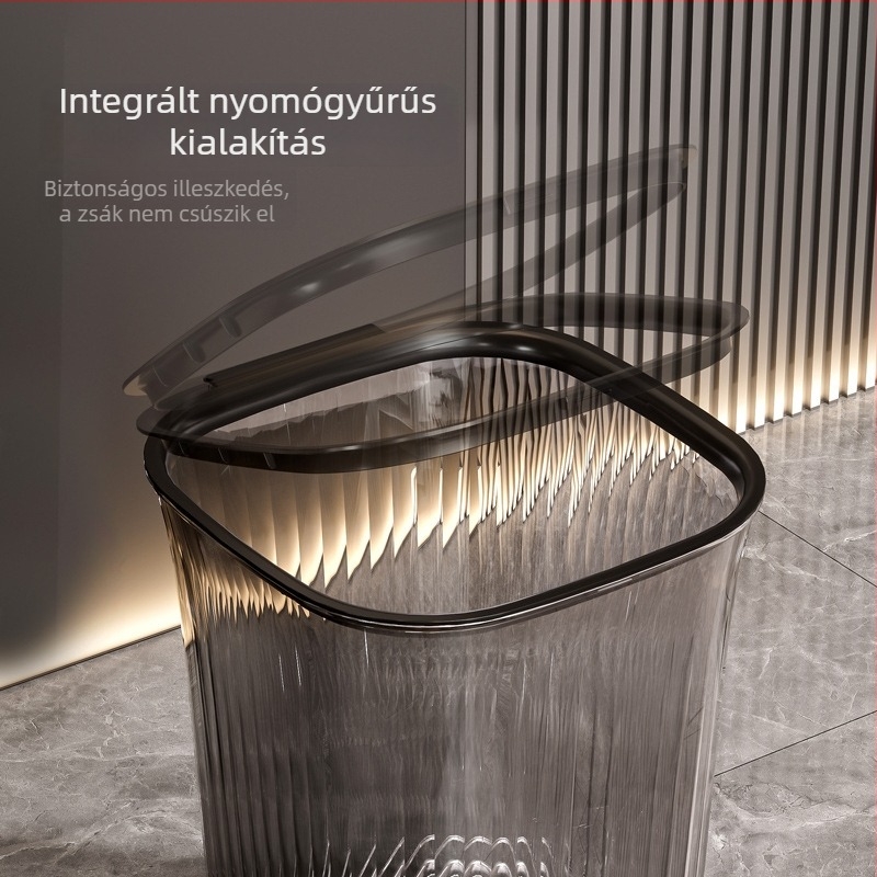 Átlátszó szemetes otthoni használatra elegáns kialítással; nappaliba, konyhába, fürdőszobába, irodába és hálószobába; nagy kapacitás.